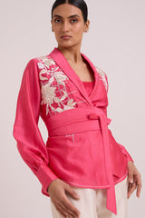 Petra - Wrap Blazer Top + Obi Belt + Pant Set