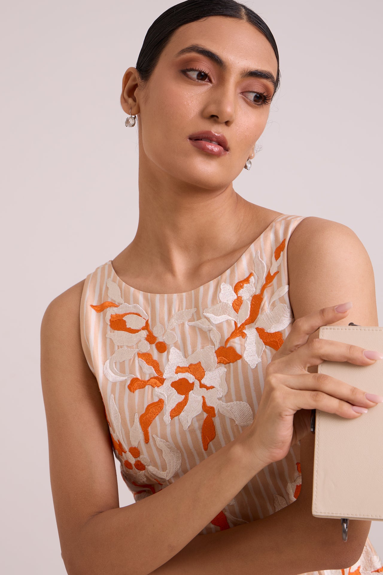 Roselyn - Almond & Autumn Midi Dress