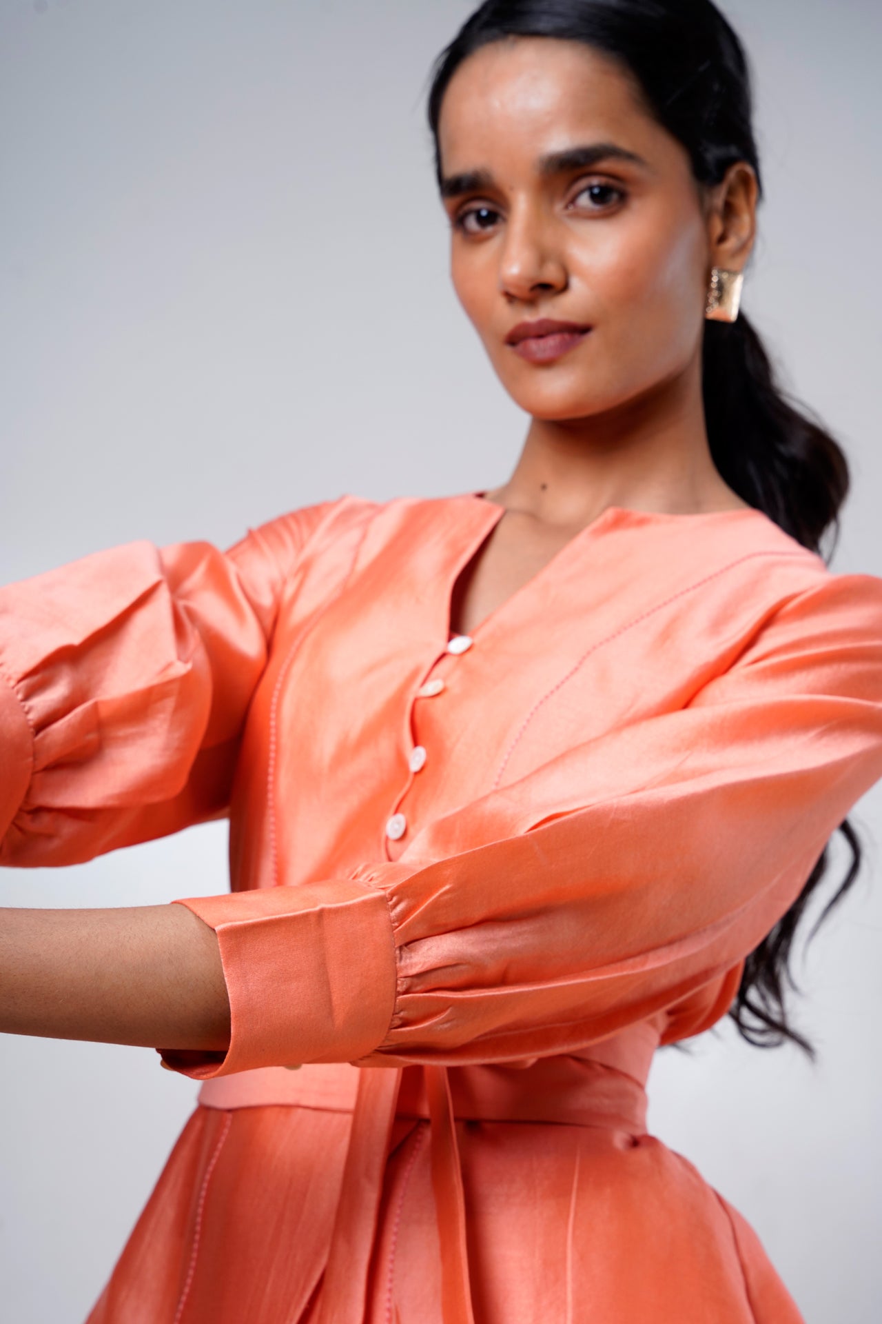 nella-coral-breeze-wrap-top-denim-skirt