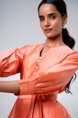 nella-coral-breeze-wrap-top-denim-skirt