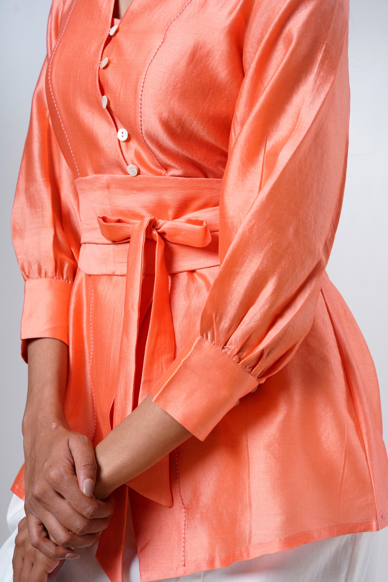 nella-coral-breeze-wrap-top-denim-skirt