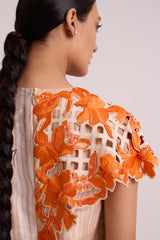 Kayo - Sunset & Almond Cutwork Short Dress