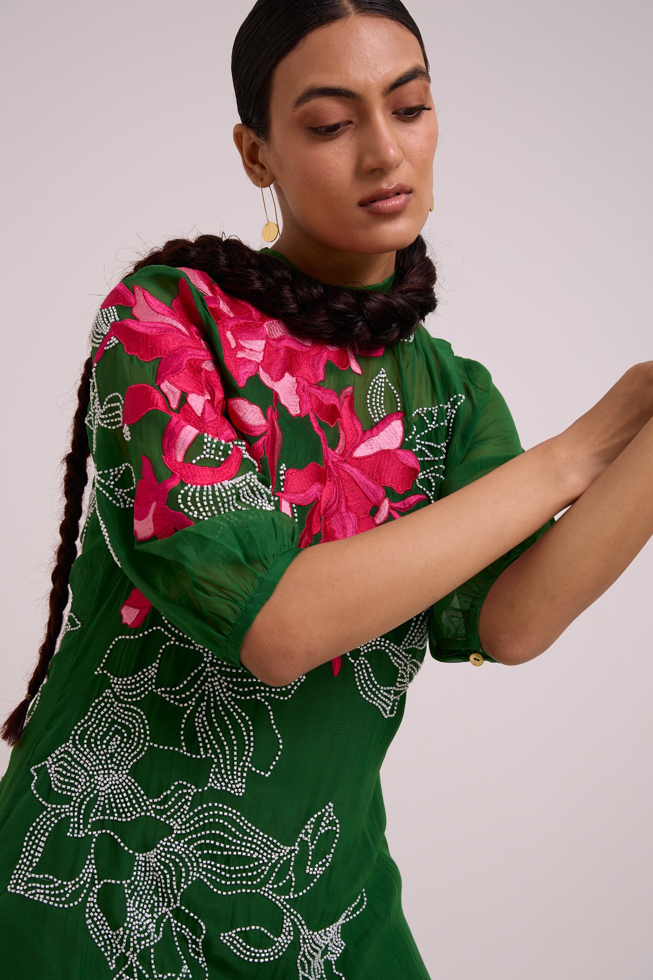 Reine - Soft Bloom Organza Long Dress