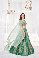 TEAL GREEN LEHENGA SET