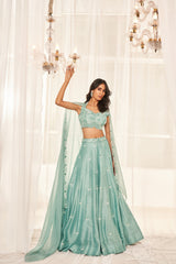 CANDY BLUE LEHENGA SET