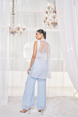 Powder Blue Embellished Pant Set