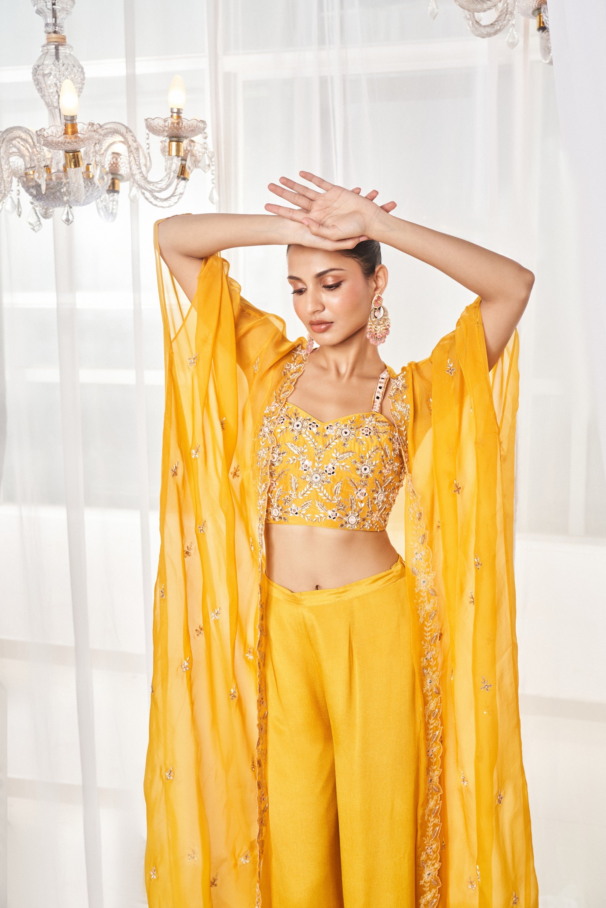 Mustard Strappy Pant Set
