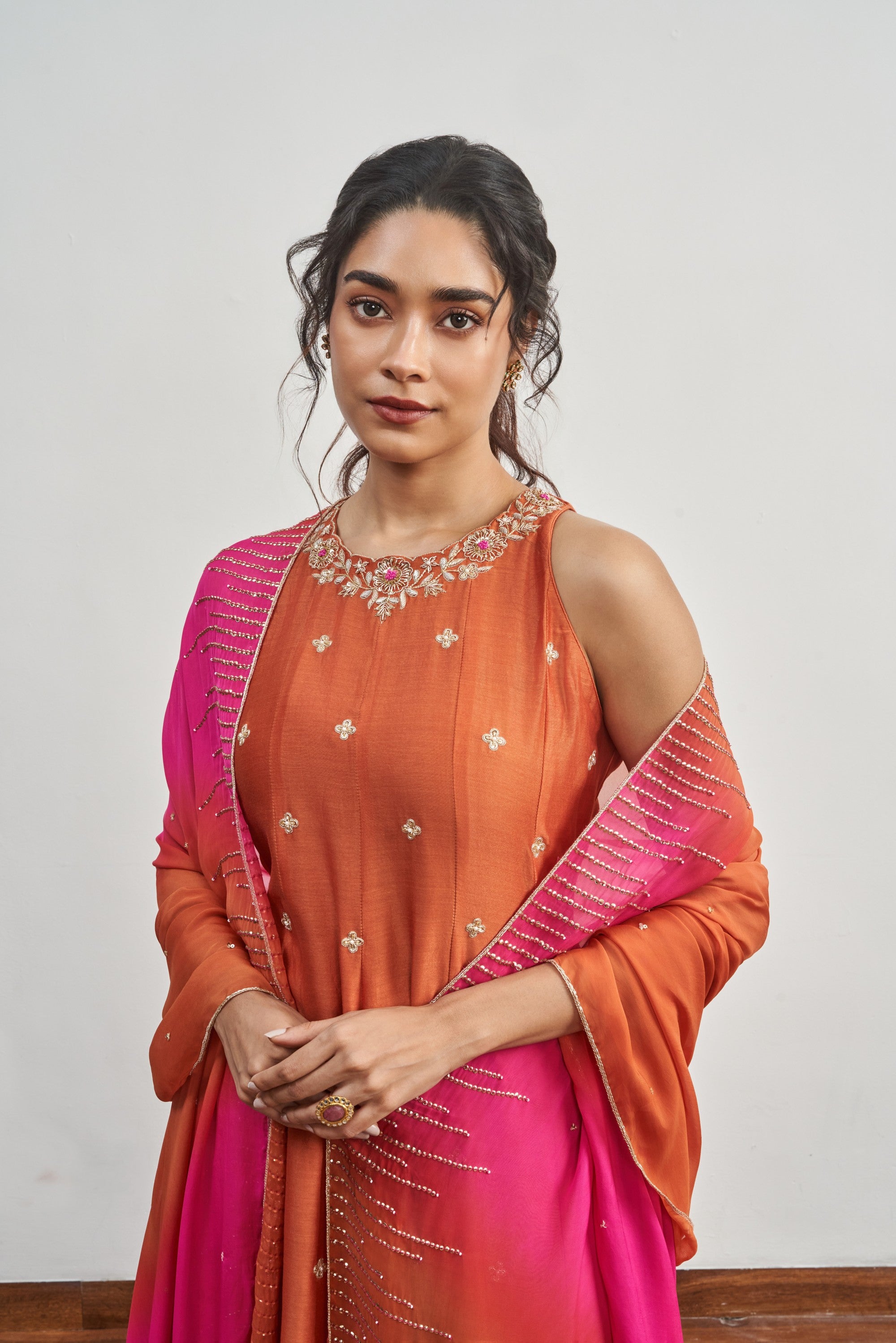 Burnt Orange Kalidaar Set