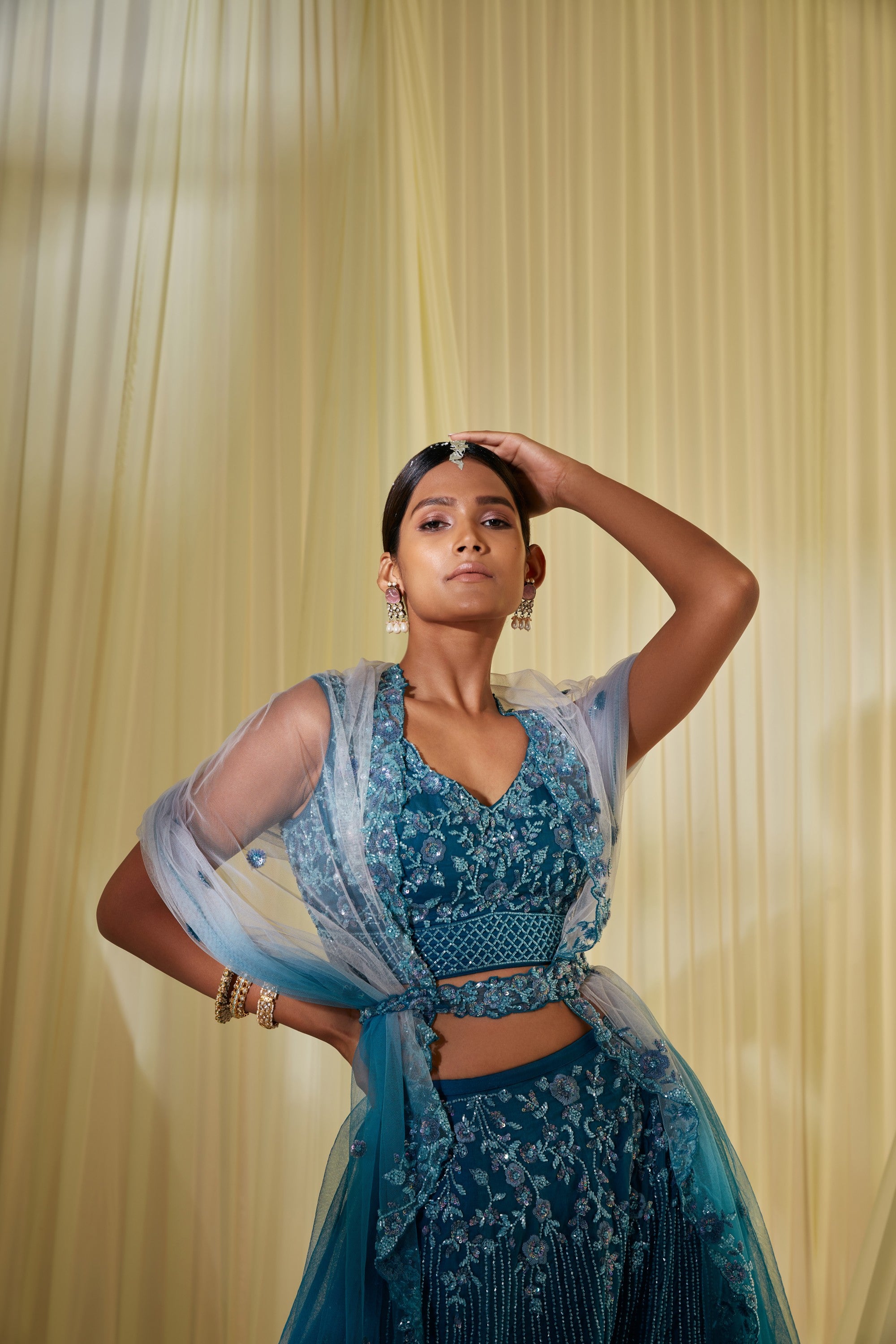 Teal Blue Bridal Lehenga Set