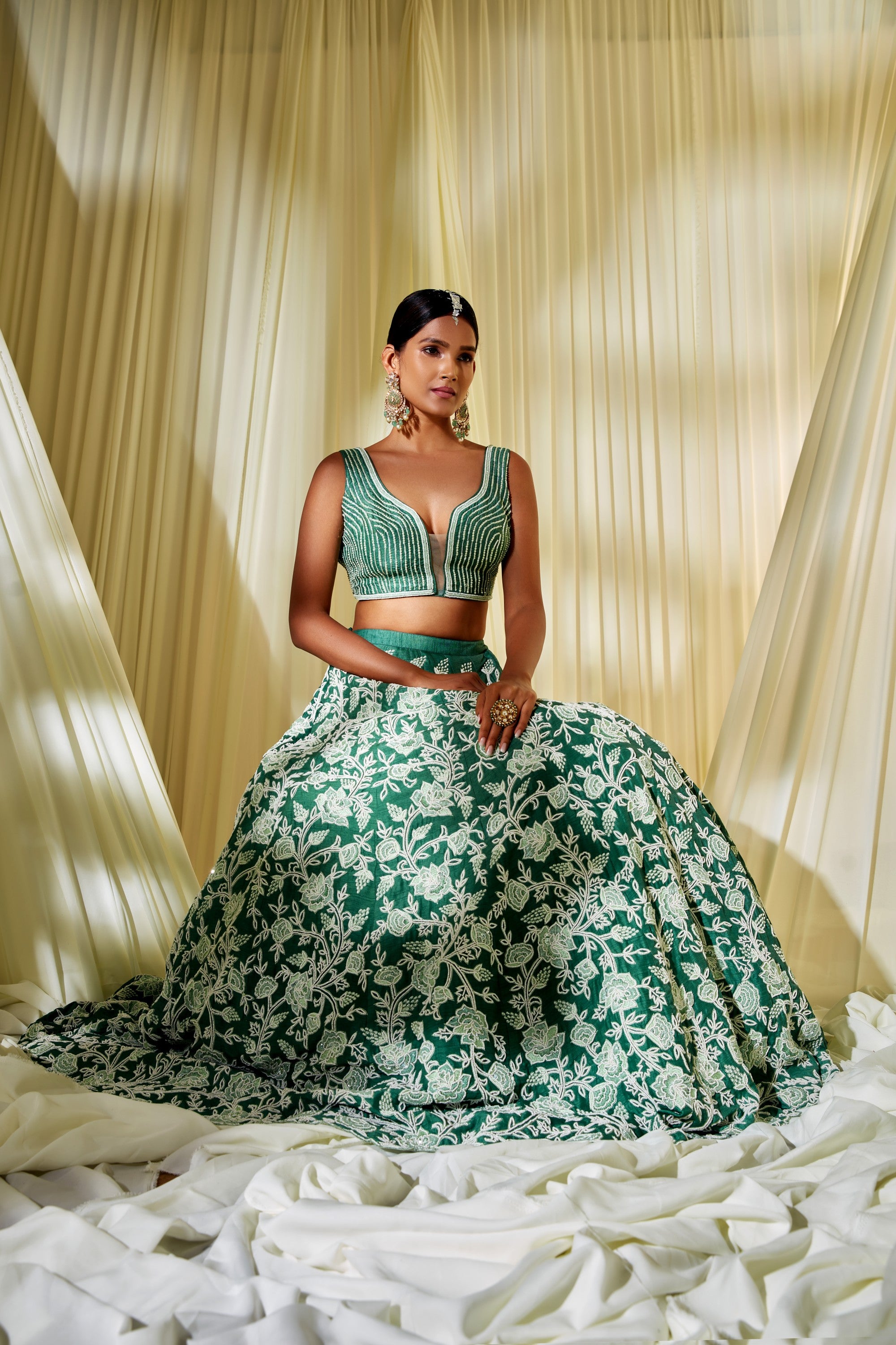Teal Green Bridal Lehenga Set