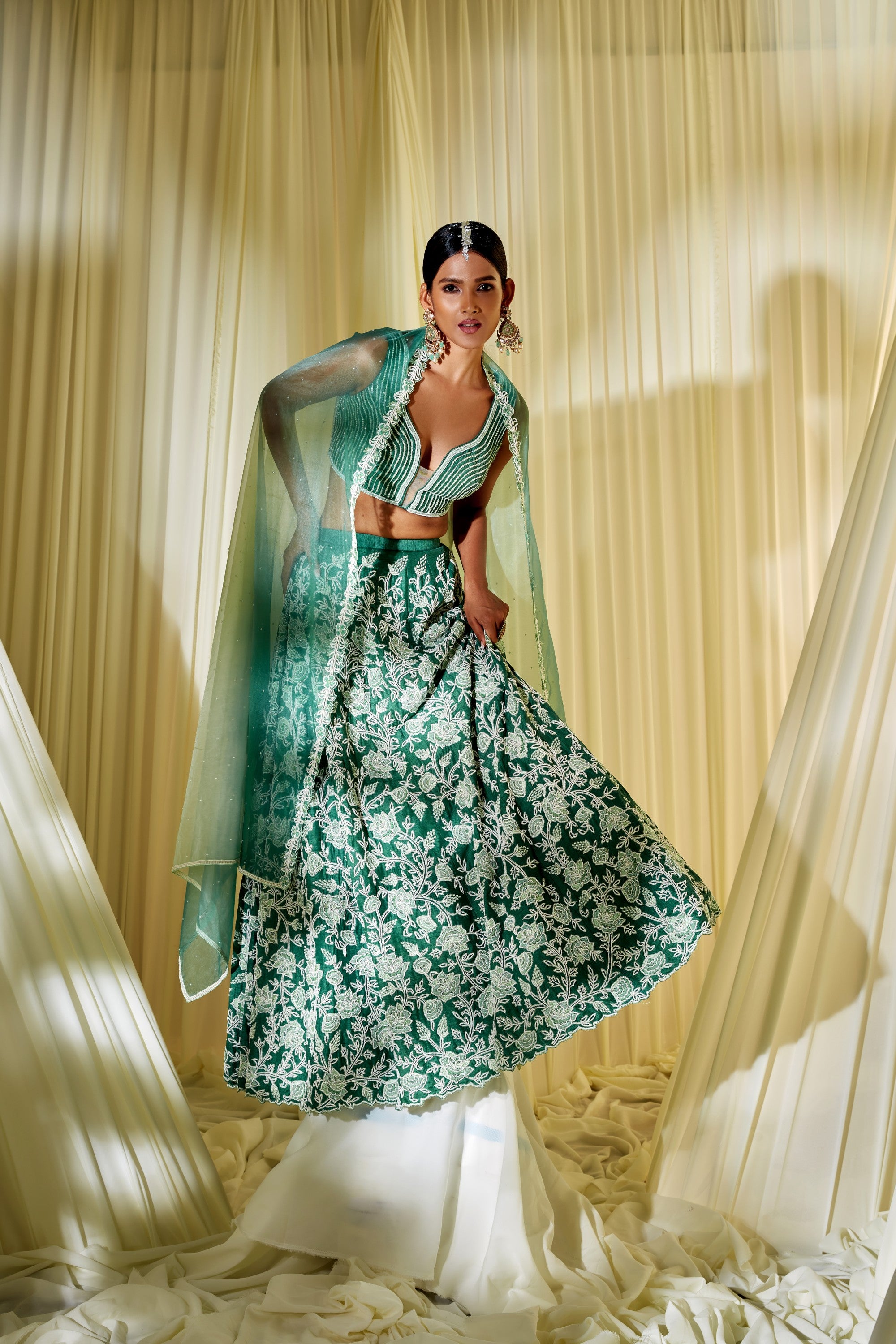 Teal Green Bridal Lehenga Set