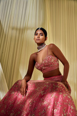 Rose Pink Bridal Lehenga Set