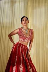 Red Bridal Lehenga Set