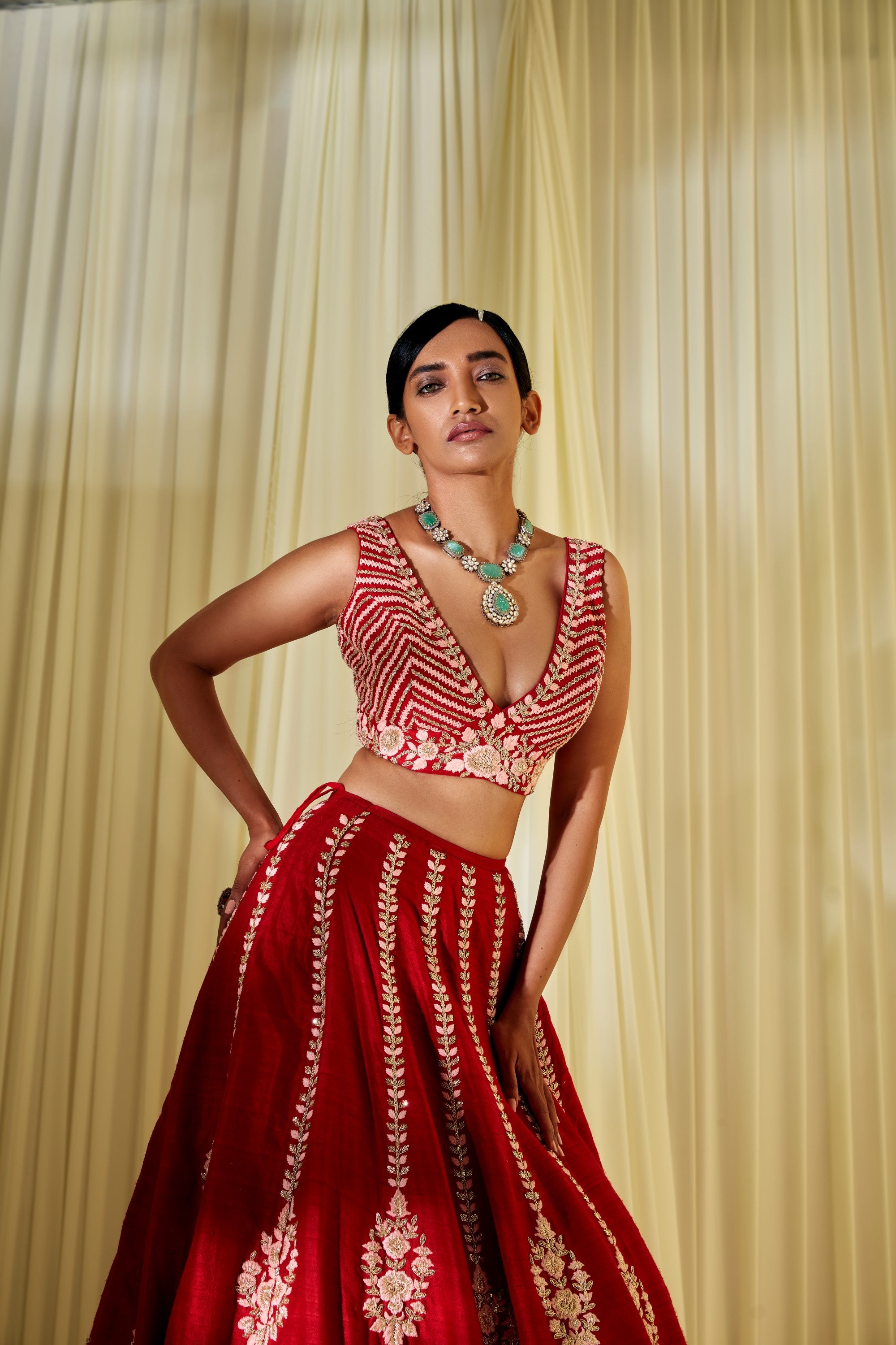 Red Bridal Lehenga Set
