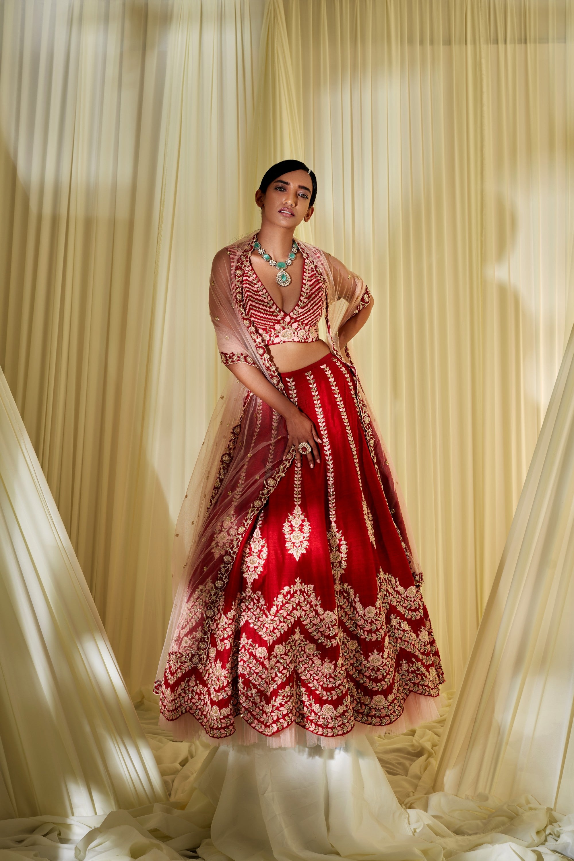 Red Bridal Lehenga Set