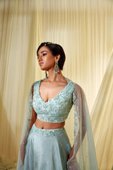 Turquoise Blue Lehenga Set