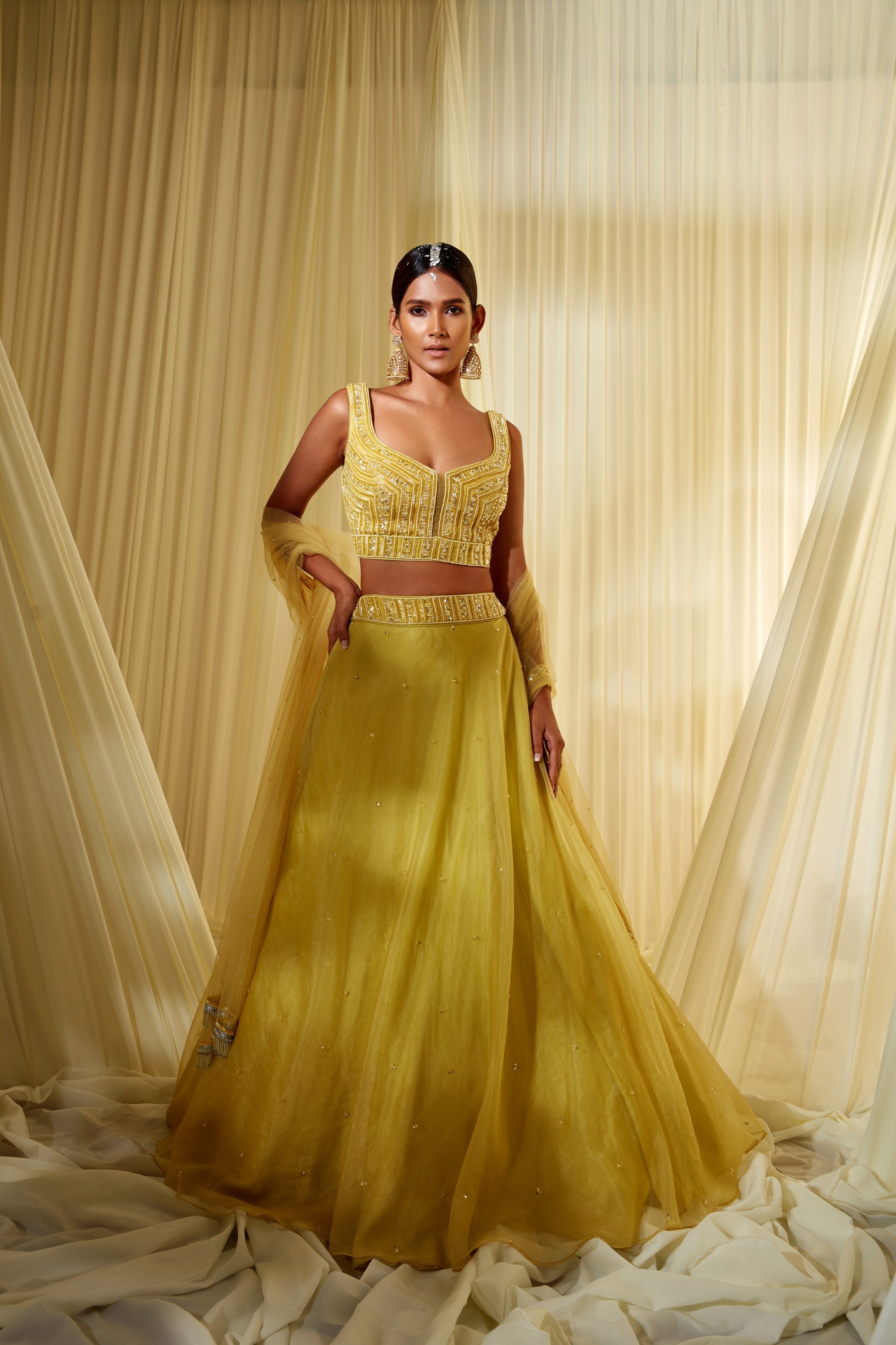 Lime Green Lehenga Set