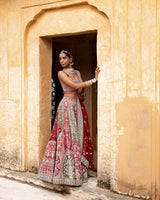 Eclipsed Ruby Wedding Lehenga