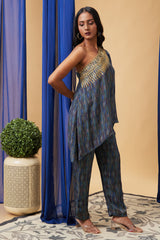 Elara One-Shoulder Top With Pants