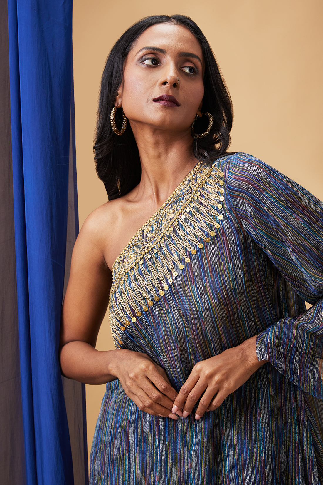 Elara One-Shoulder Top With Pants