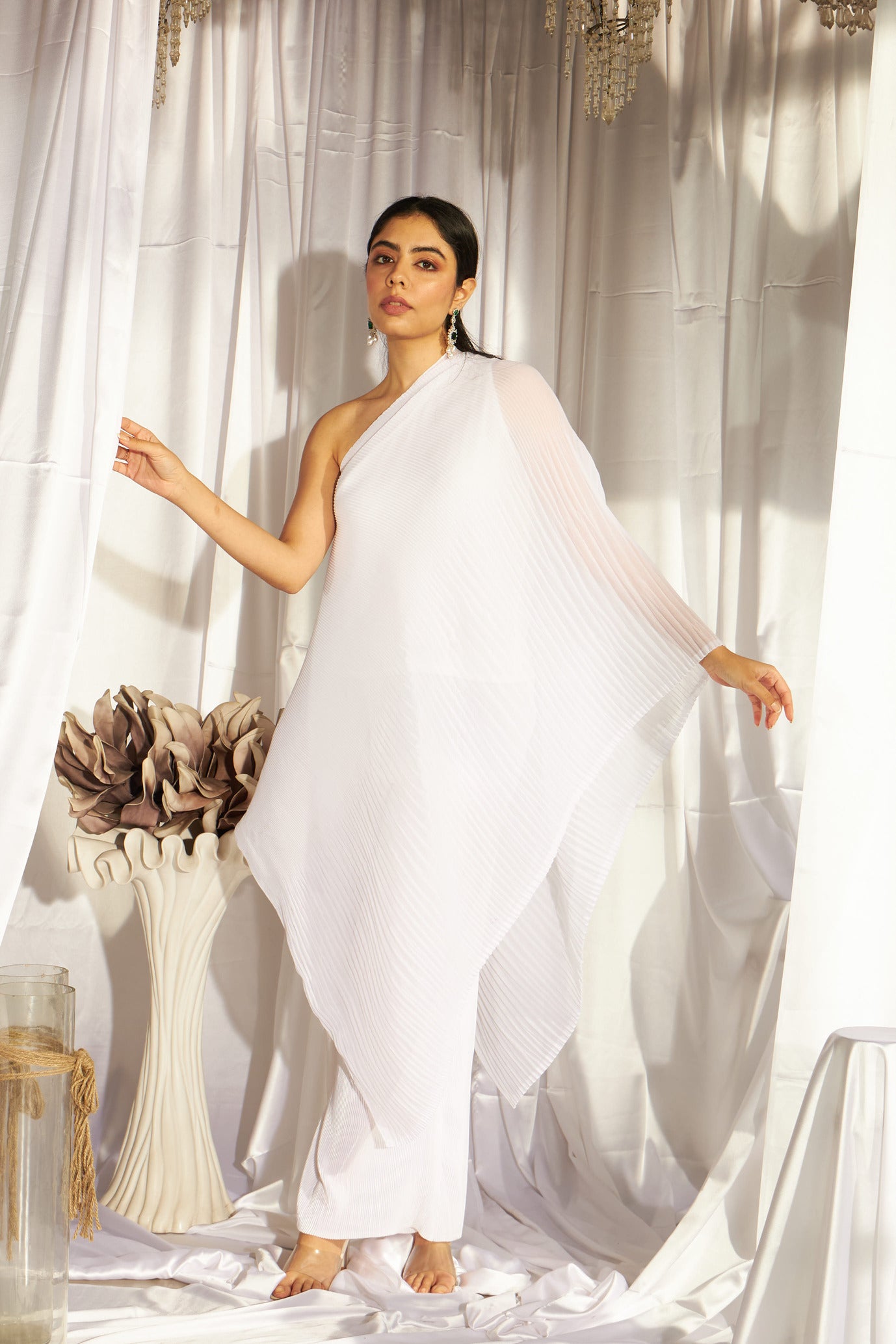 Avyah Off-shoulder Top with Pants - Ivory