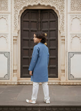 Blue Embroidered Kurta with Pant