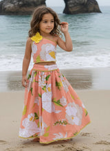 Orange Printed Top with Lehenga