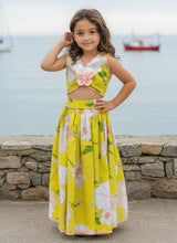 Yellow Printed Top with Lehenga