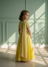 Yellow Ombre Embroidered Lehenga Choli Set