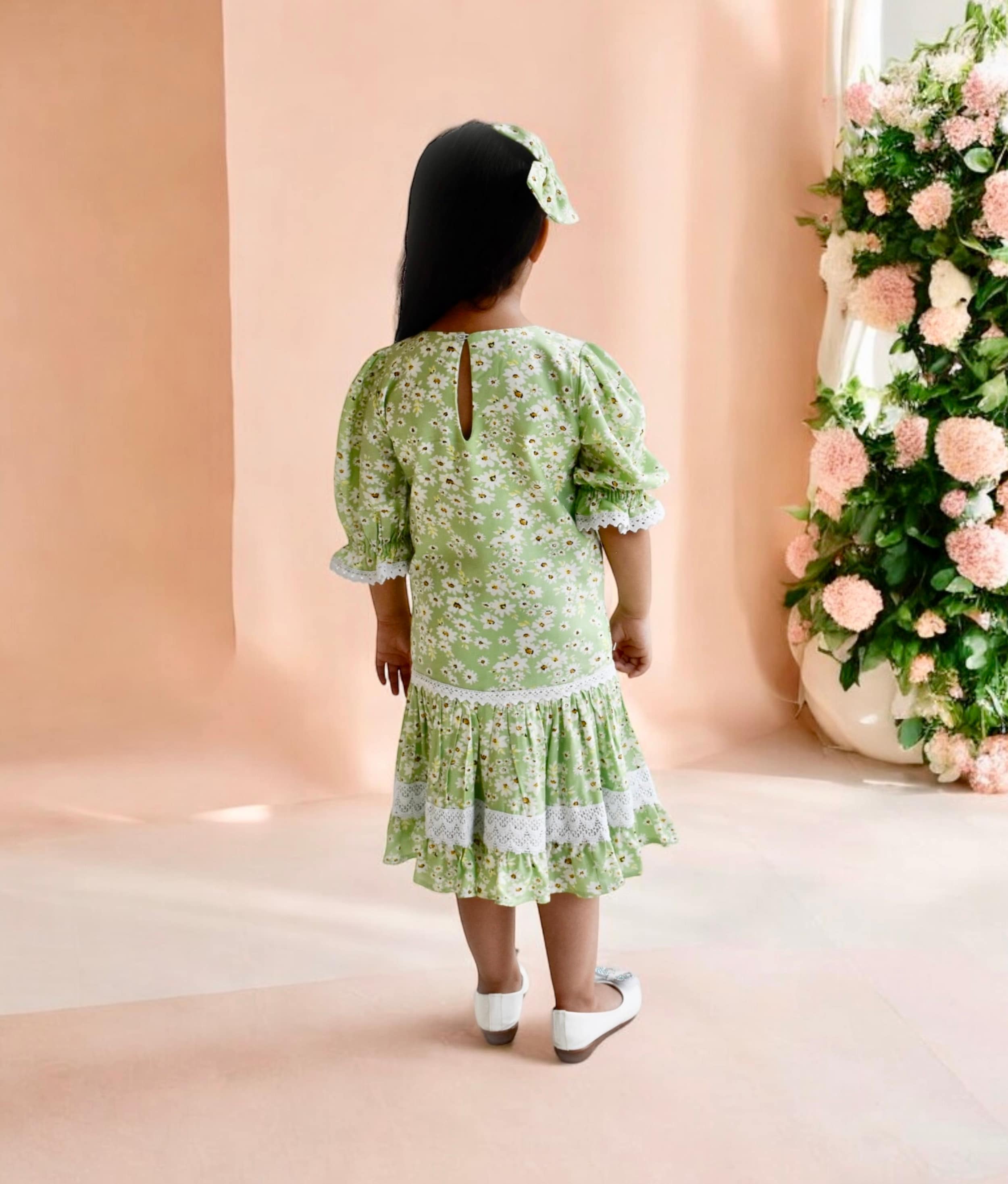 Green Floral Printed Dress