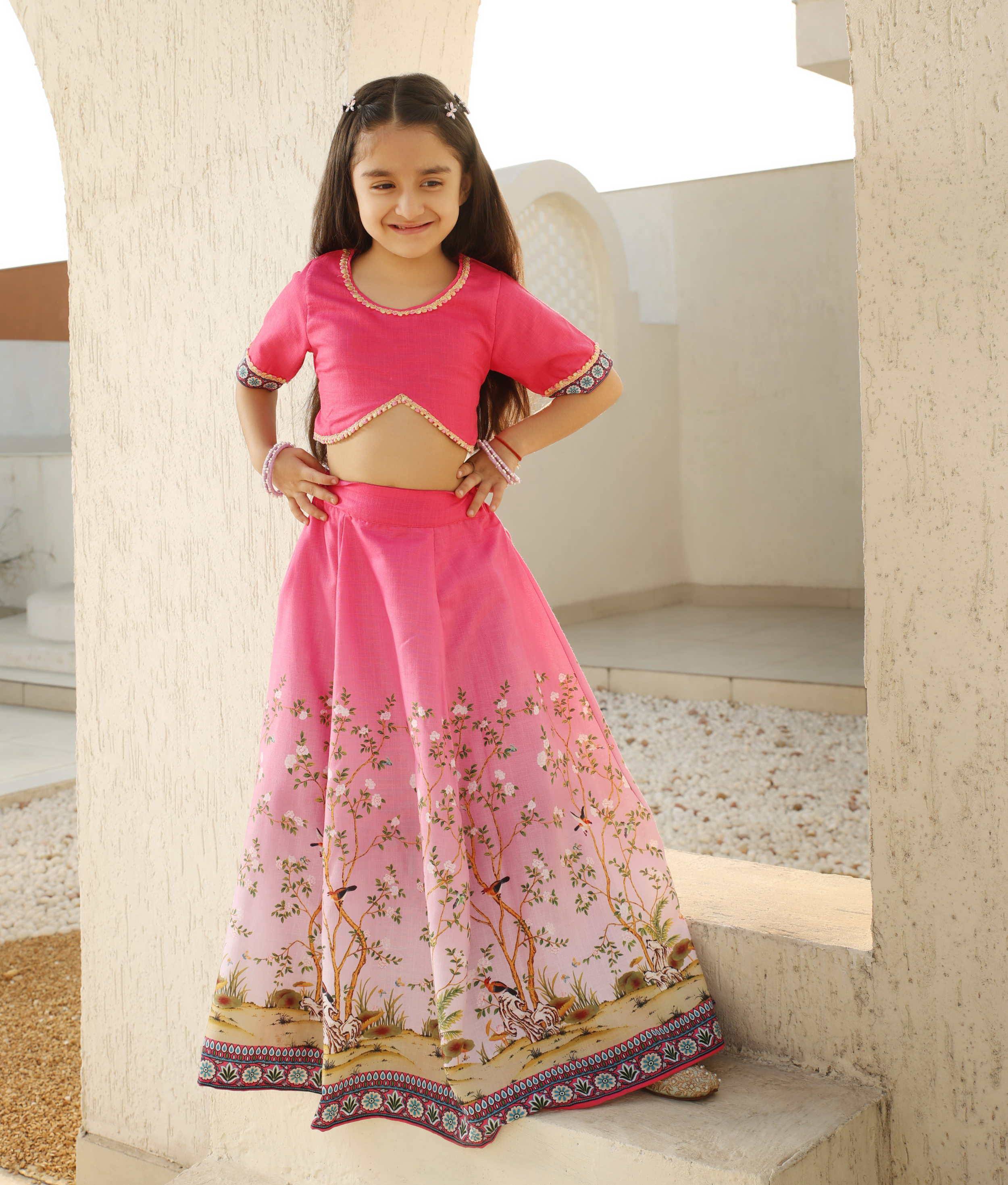 Pink Choli wih Lehenga