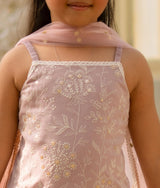 Lilac Embroidered Kurti Lehenga Set