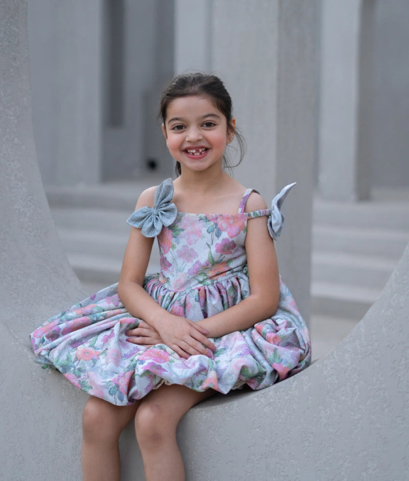 Floral Printed Shimmer Frock