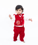 Maroon Velvet Waist Coat Set