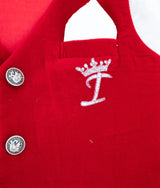 Maroon Velvet Waist Coat Set