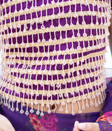 Purple Tassel Choli with Printed Lehenga Set