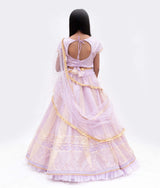 Lilac Gota Embroidery Lehenga with Choli & Boti Net Dupatta