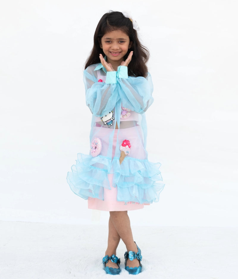 Pink Top with Skirt and Jacket