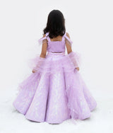 Lilac Embroidered Lehenga Choli