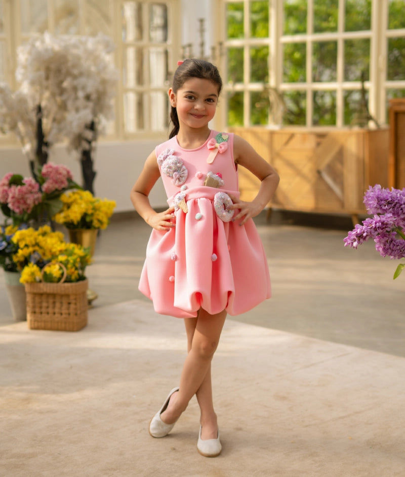 Peach Neoprene Party Dress