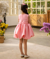 Peach Neoprene Party Dress