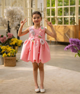 Peach Neoprene Party Dress