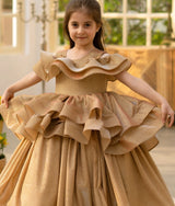 Golden Shimmer Party Gown