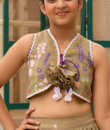 Brown Embroiderd Lehenga Choli Set