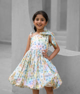 Printed Metallic Party Frock