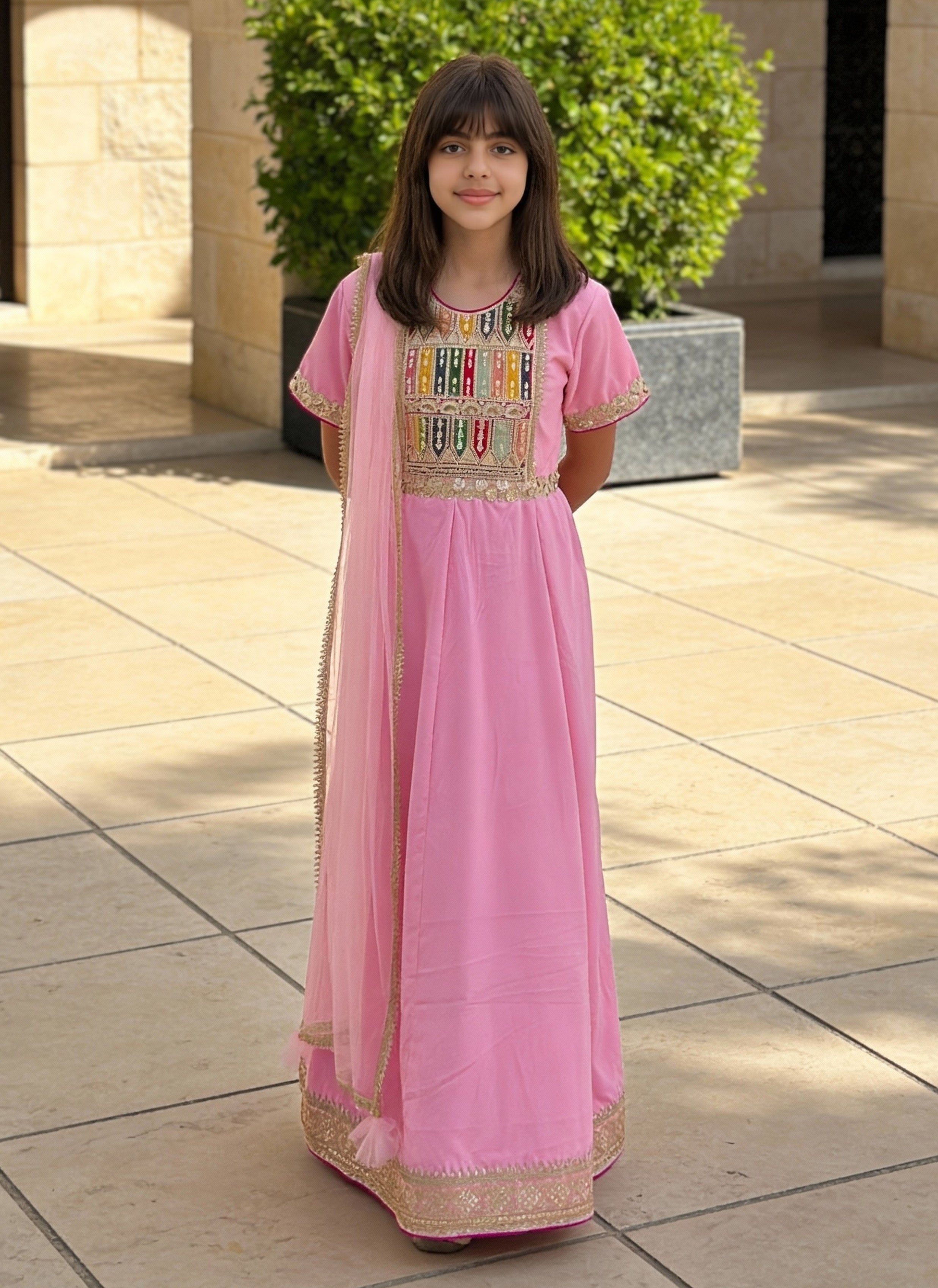 Pink Velvet Anarkali