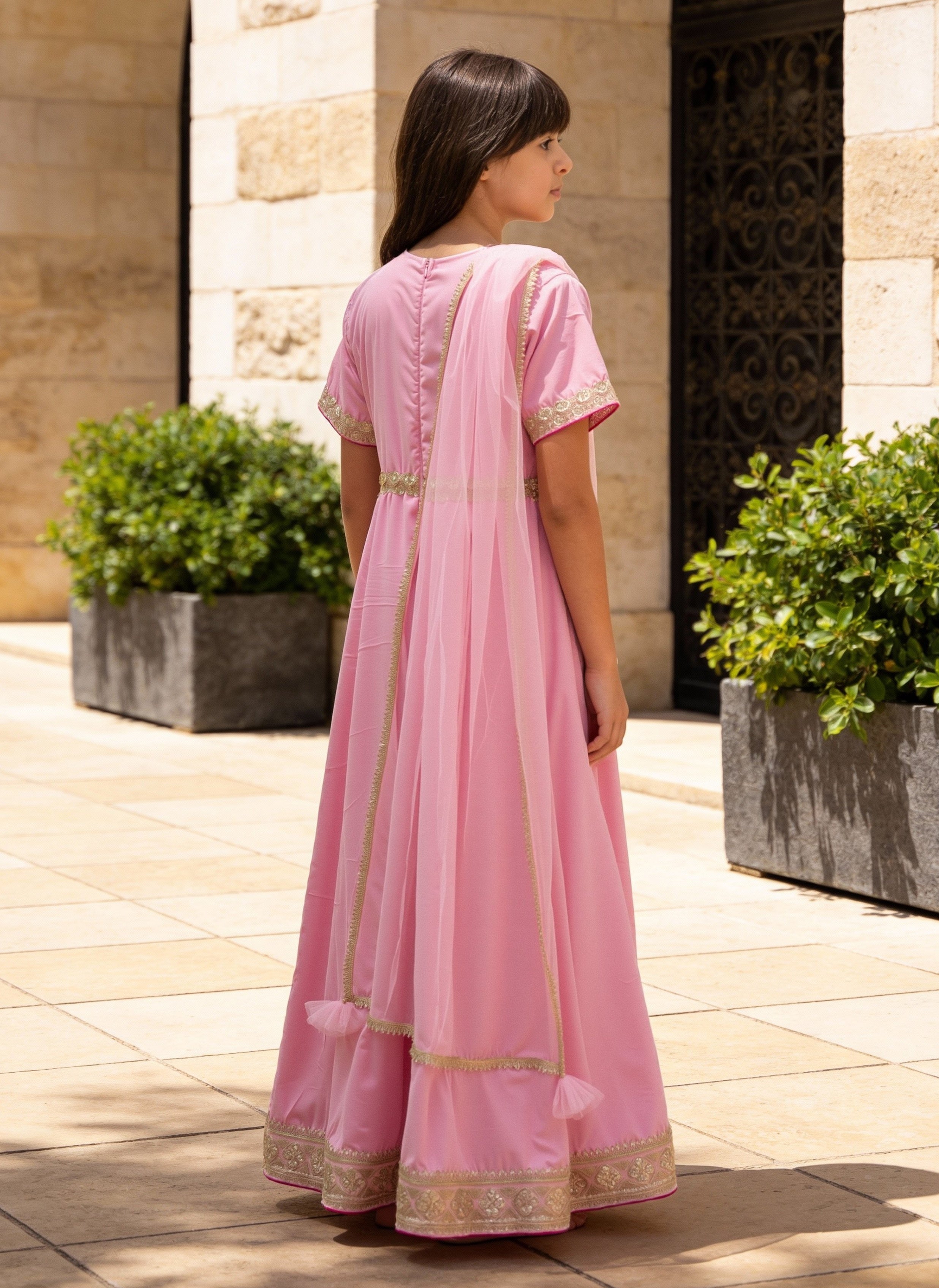 Pink Velvet Anarkali