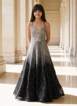 Silver & Black Sequence Gown