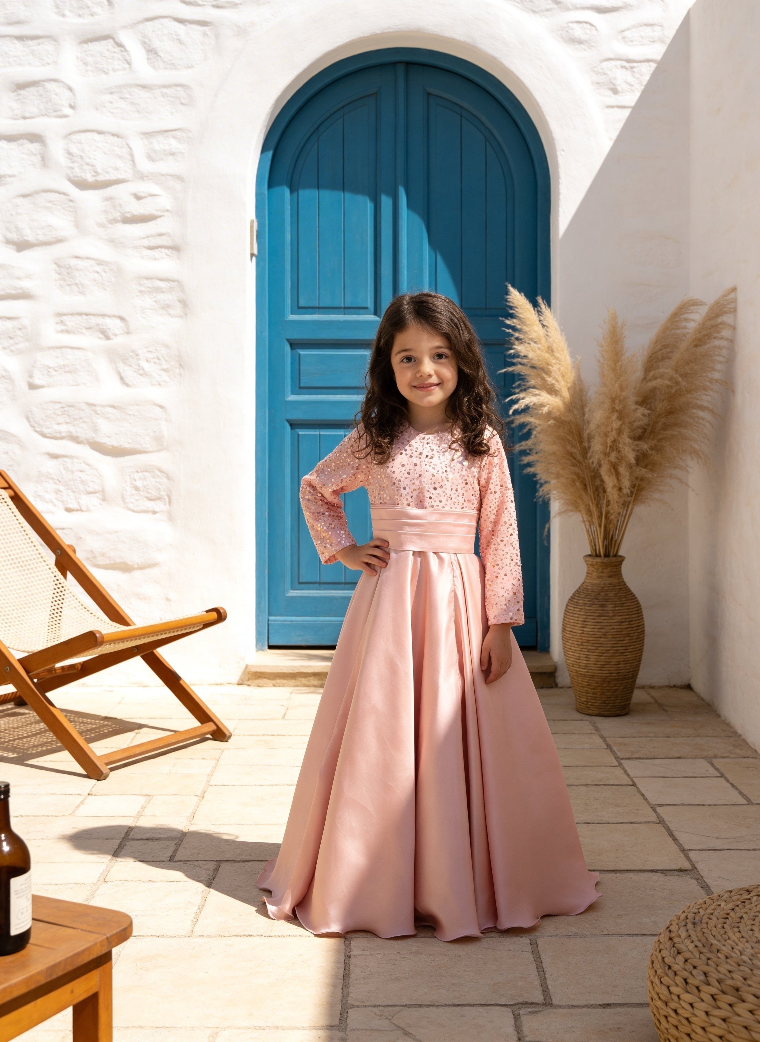 Pink Sequence Embroidery Gown
