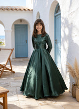 Green Sequence Embroidery Gown